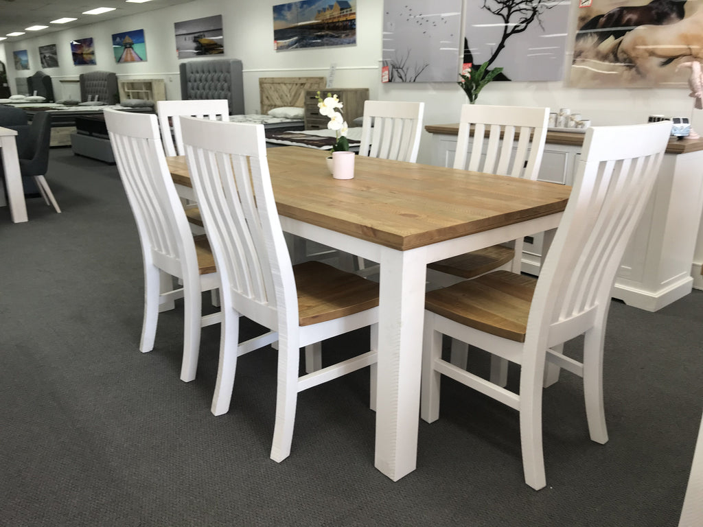 Hamptons 7 Piece Table Package-Bedding & Furniture - Browns Plains 